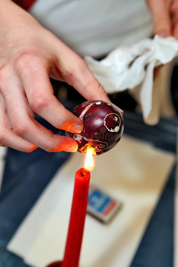 Easter Painting. Painted Easter Eggs with Wax Stock Photo Image of