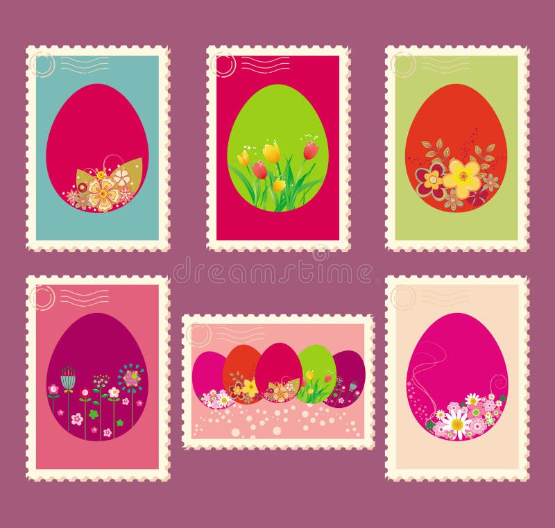 Easter postage stamps stock vector. Illustration of postage 18896196