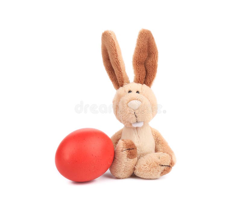 Easter rabbit and colorful egg. royalty free stock photo