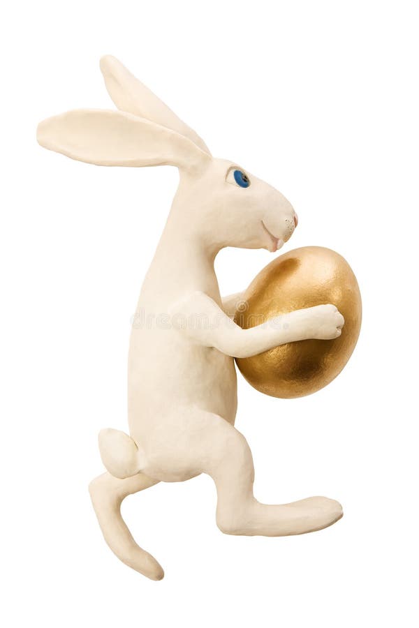 Easter rabbit with gold egg