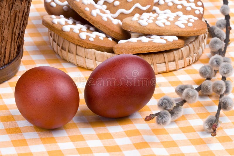 Easter still-life with eggs