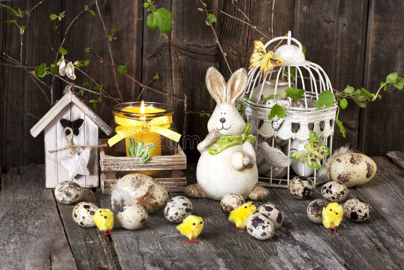 Easter still life with holiday decorations