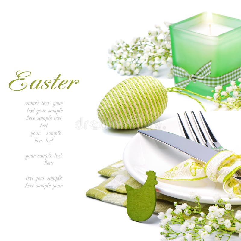 Easter table setting with candle and flowers royalty free stock image Easter table setting with candle and flowers royalty free stock image