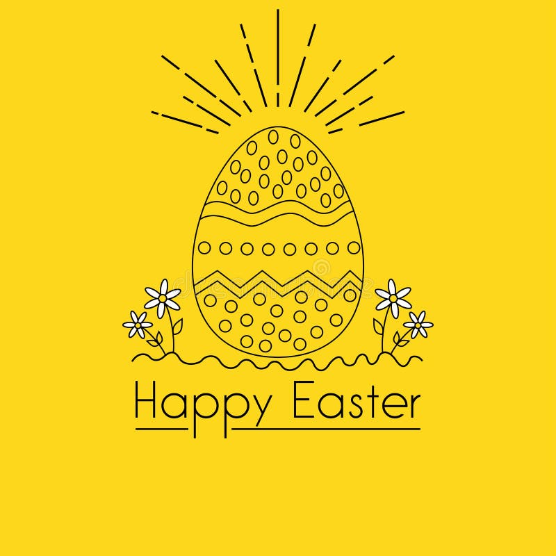Easter themed minimalist greeting card vector illustration