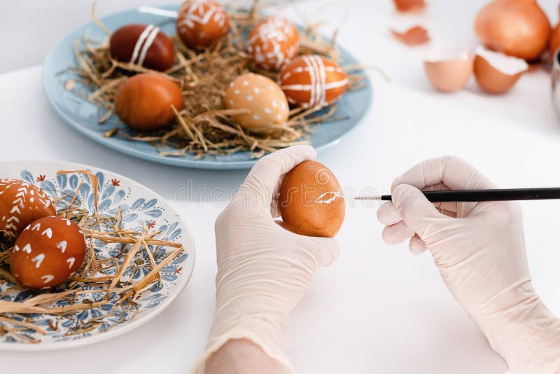 Easter Tradition of Painting Eggs Stock Photo Image of bible, happy