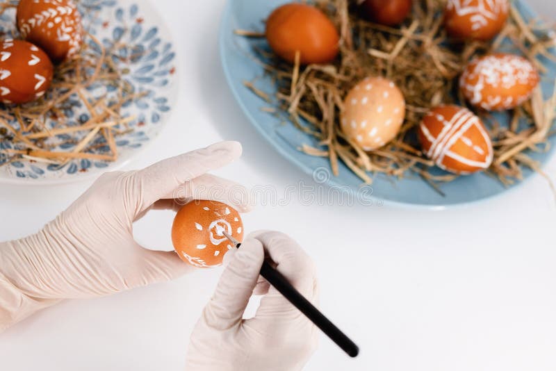 Easter Tradition of Painting Eggs Stock Image Image of decoration