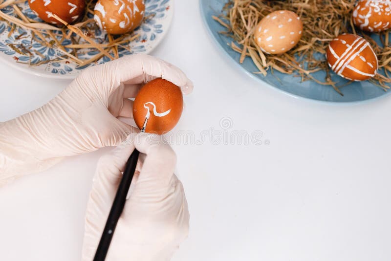 Easter Tradition of Painting Eggs Stock Image Image of closeup