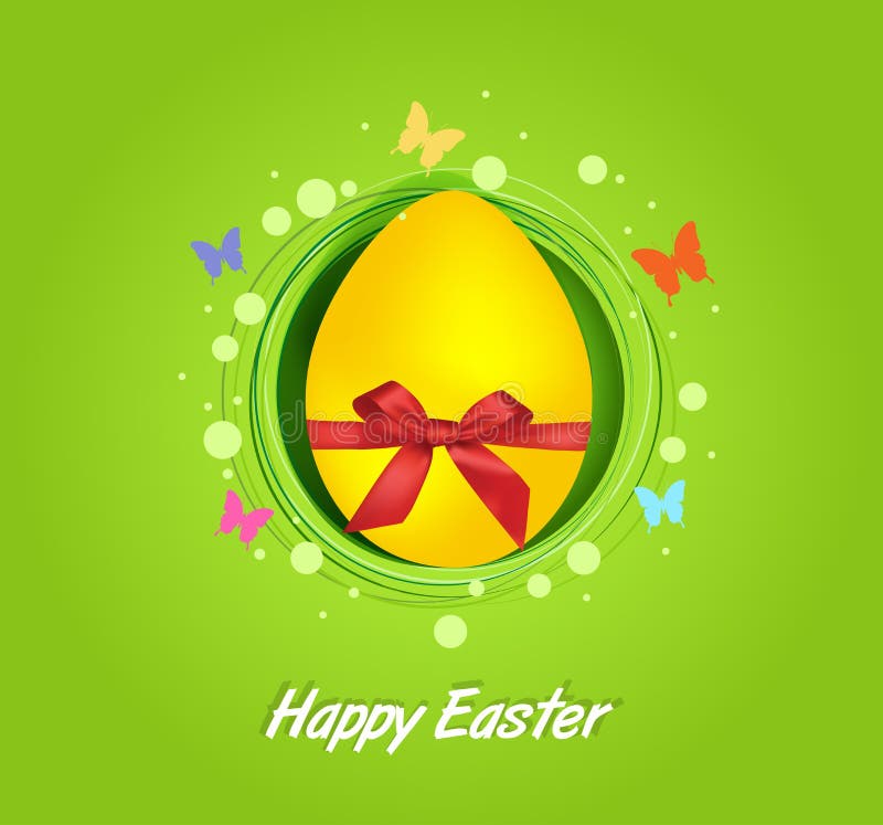 Easter Yellow Egg Gift Card Stock Vector Illustration of easter