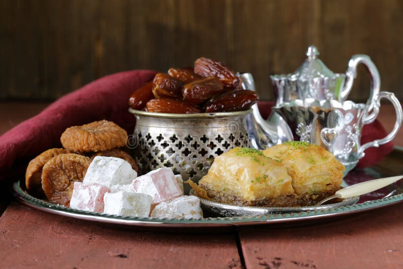 eastern sweets - baklava, dates, turkish delight royalty free stock image eastern sweets - baklava, dates, turkish delight royalty free stock image