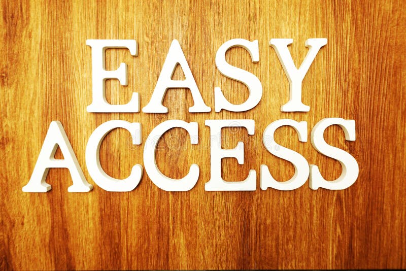 Easy Access Word Alphabet Letters On Wooden Background Stock Photo