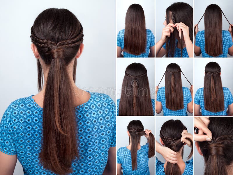Elegant Updo Much Braids Hairstyle Tutorial Stock Photo 772680847 |  Shutterstock