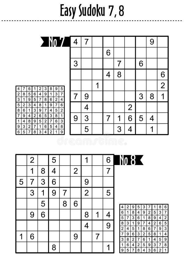 easy level sudoku puzzles 9 10 stock vector illustration of collection printable 177080667