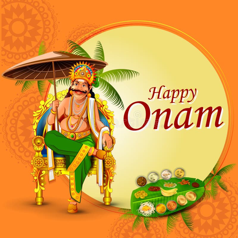 Happy Onam Holiday for South India Festival Background Stock Vector -  Illustration of hinduism, tradition: 227330754
