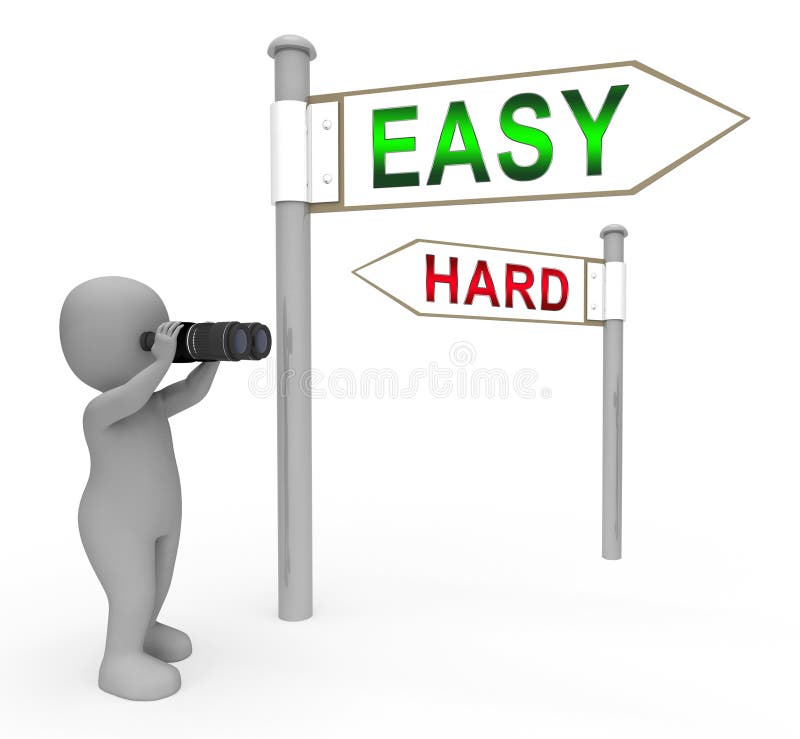 Easy Hard Buttons Shows Easiest Or Hardest Royalty-Free Stock Image -  Storyblocks