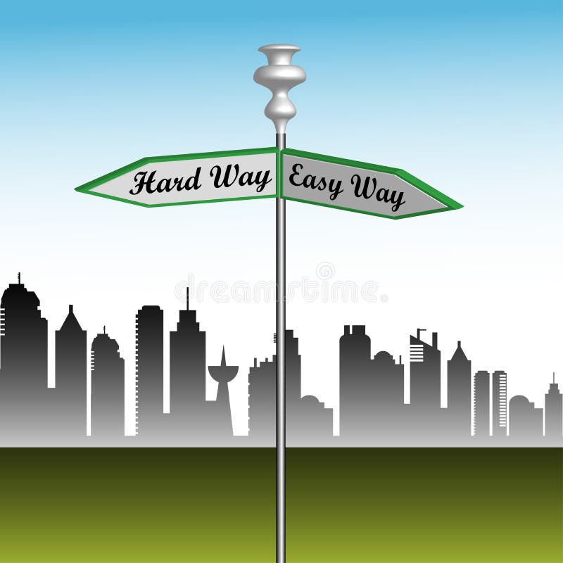 Download Easy way or the hard way stock vector. Illustration of indicator - 25630121