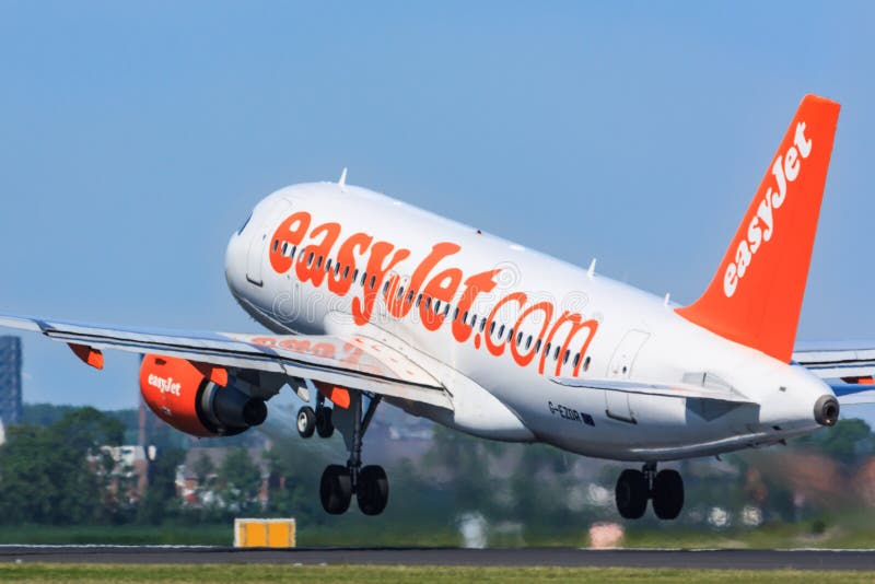 Closeup of an Easyjet Airbus A319 taking off. Closeup of an Easyjet Airbus A319 taking off.