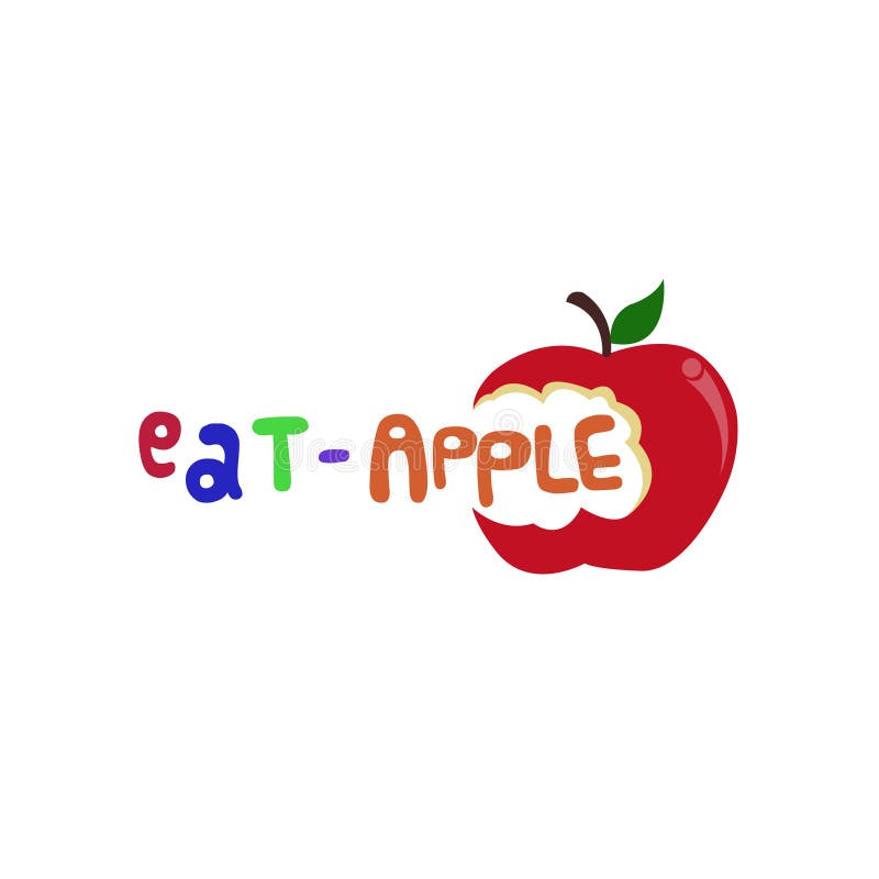 Eat Apple Logo stock vector. Illustration of fruit, green - 96290357 Eat Apple Logo stock vector. Illustration of fruit, green - 96290357