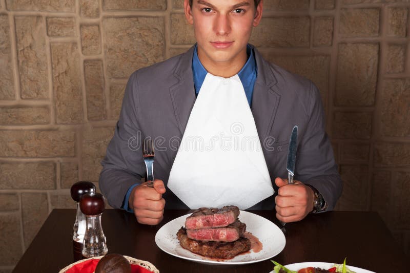 Eat a beef steak stock image. Image of carnivore, dinner 32293305