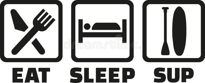 Eat sleep SUP icons