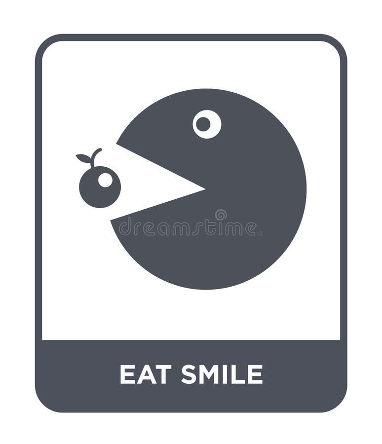 Eat Smile Icon in Trendy Design Style. Eat Smile Icon Isolated on White