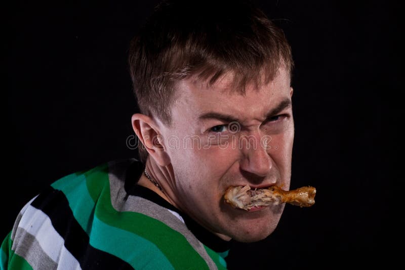 Eating chicken stock image. Image of juicy, food, fried 12640353