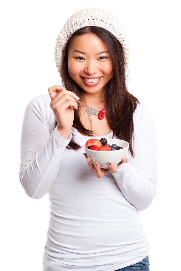 Eating fruit stock image. Image of smiles, snack, white - 17094517