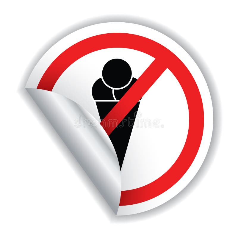 Eating icecream not allowed! vector illustration