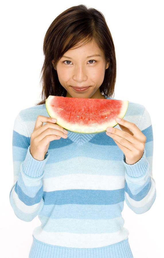 Eating Melon stock photo. Image of asian, juicy, flesh 760266
