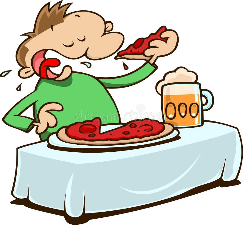 Person Eating Pizza Clip Art