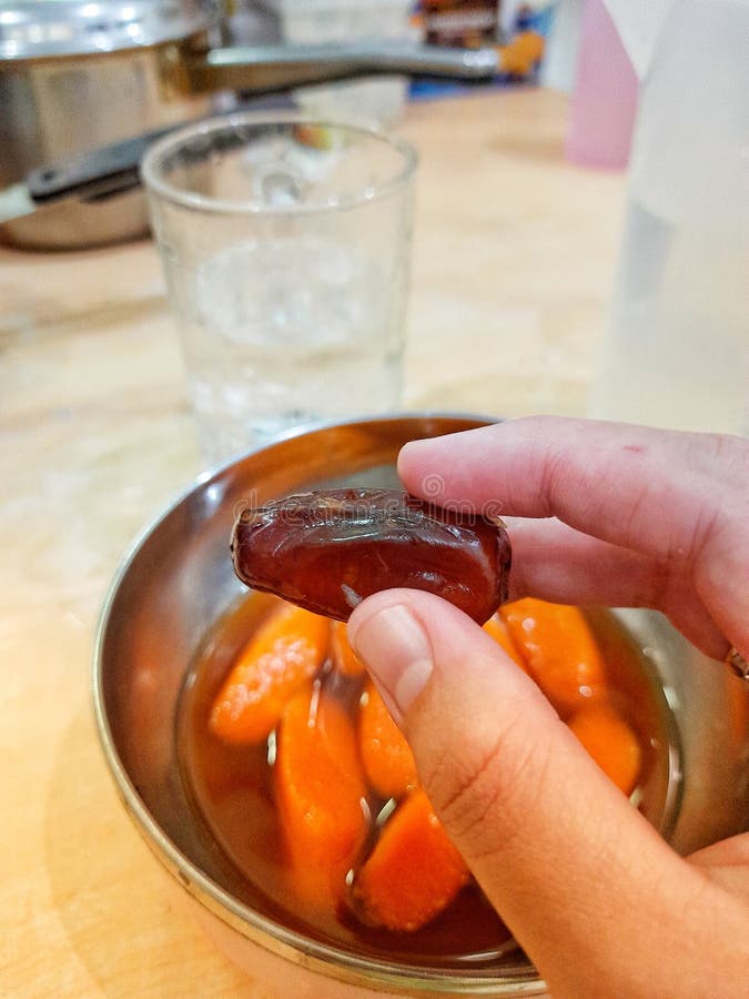 Eating Sweet Dates in the Morning is Delicious Stock Photo Image of