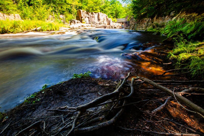 Eau Claire River Running through the Dells of the Eau Claire Park in