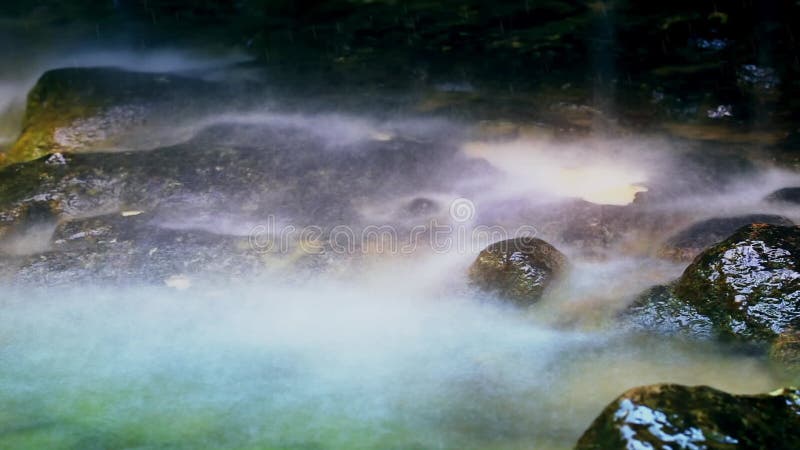 Eau douce pure cascade dans la forêt banque de vidéos