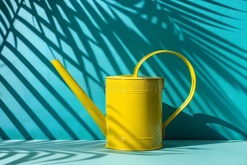 Eau Jaune Lumineuse Peut Cacher Des Ombres Jouantes Contre Un Fond Turquoise Vibrant photographie stock