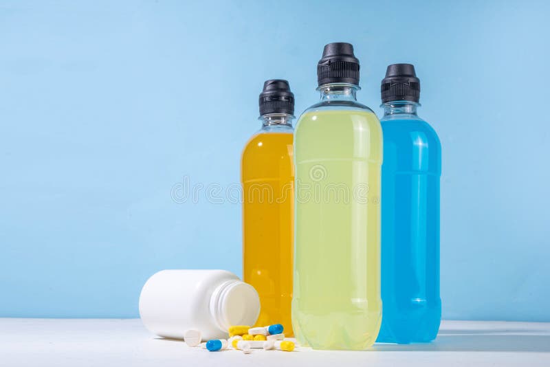 Eau multivitaminée boissons saines photographie stock
