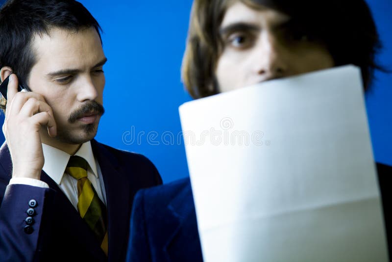 Eavesdropping on Phone Call Stock Image Image of suit, cellphone 2645139