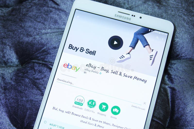Ebay mobile android app editorial stock photo. Image of icons 93420433