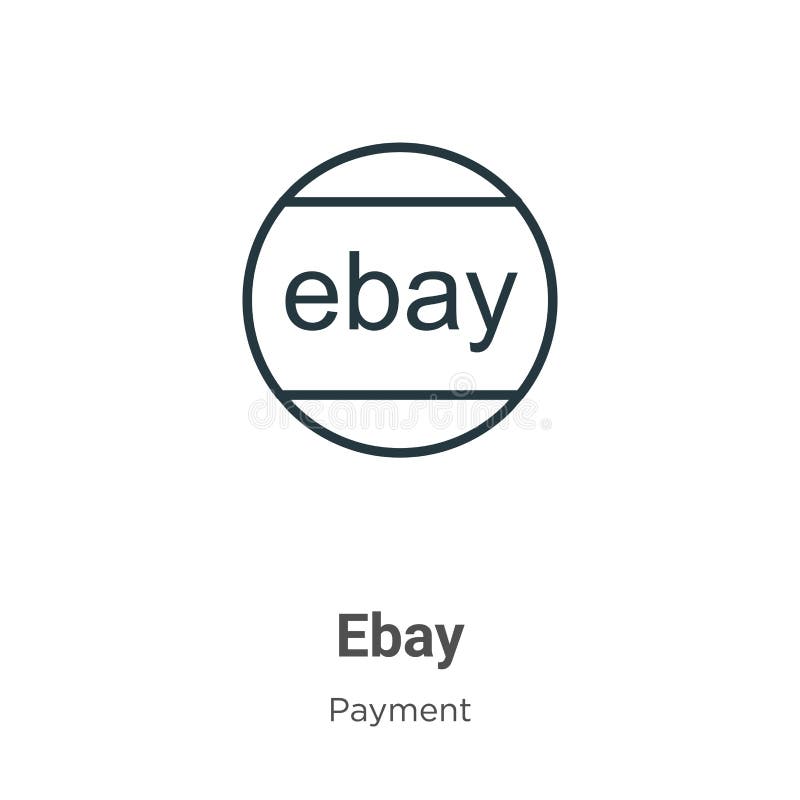 Ebay Outline Vector Icon. Thin Line Black Ebay Icon, Flat Vector Simple
