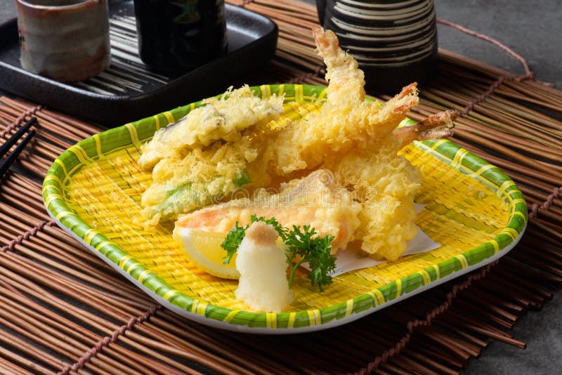 Ebi tempura shrimp stock photo. Image of food, dish 128407596