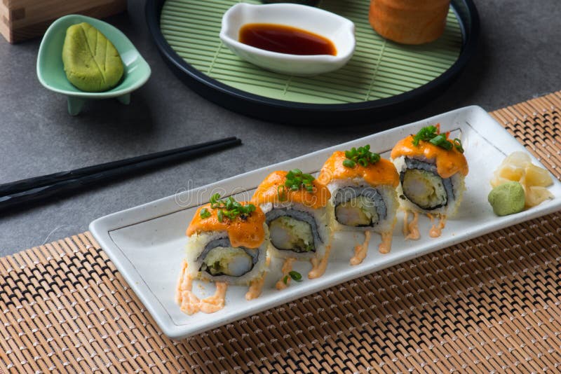 Ebiten Tempura Prawn Roll Sushi Stock Image Image of roll, appetizer