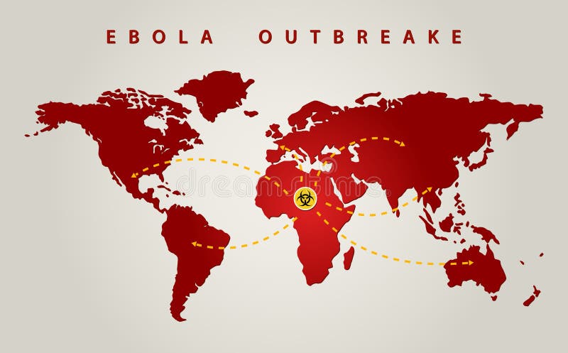 Ebola world outbreak graphic propagation. Ebola world outbreak graphic propagation