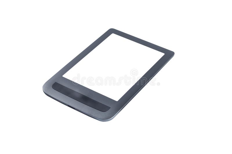 EBook com um lugar na tela sob o espaço da cópia em um fundo branco, isolado ilustração stock EBook com um lugar na tela sob o espaço da cópia em um fundo branco, isolado ilustração stock