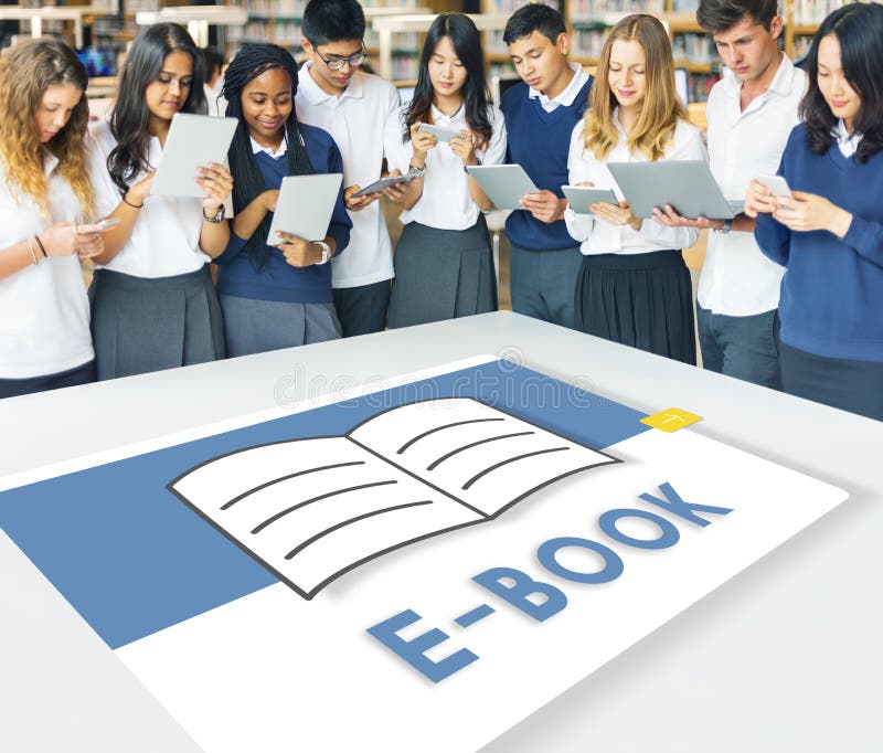 EBook för öppen sidabok online-lärande grafiskt begrepp royaltyfri bild EBook för öppen sidabok online-lärande grafiskt begrepp royaltyfri bild