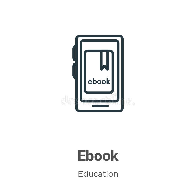 Download Ebook Outline Vector Icon. Thin Line Black Download Ebook Icon