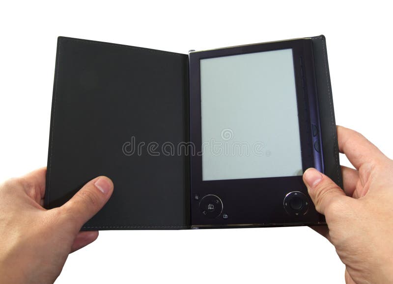 Download EBook reader in hands stock photo. Image of publishing - 12305574