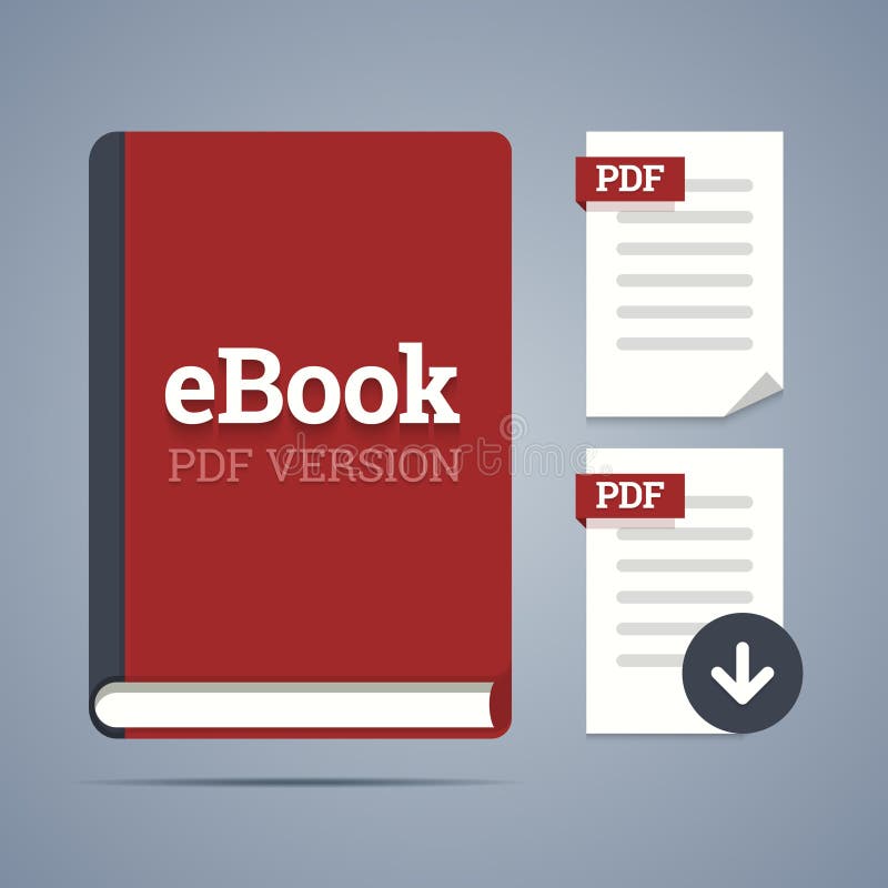 EBook template with pdf label and pdf page icons with download. EBook template with pdf label and pdf page icons with download.