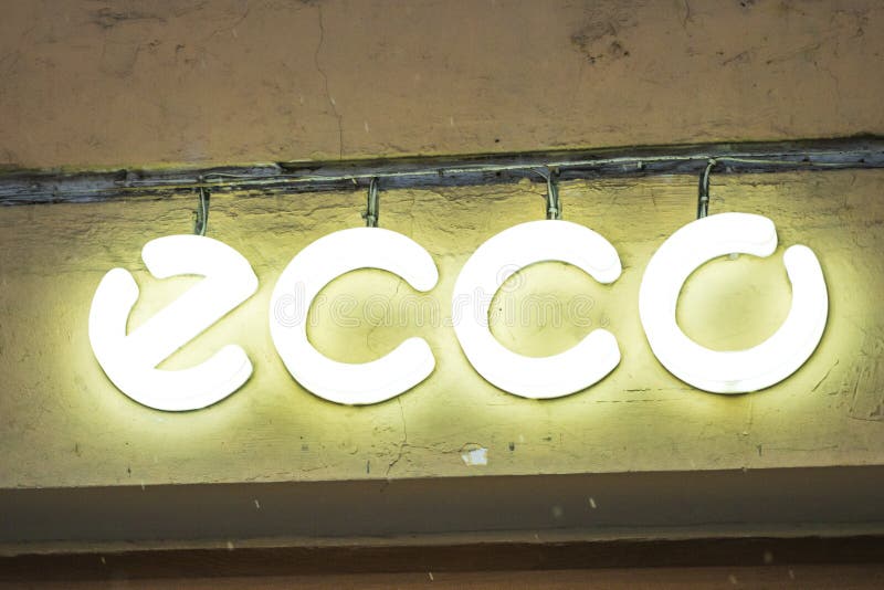 Ecco Sko Logo on Their Store for Serbia in Belgrade. Ecco is Danish Brand of Shoes Image - Image of later: 125293375