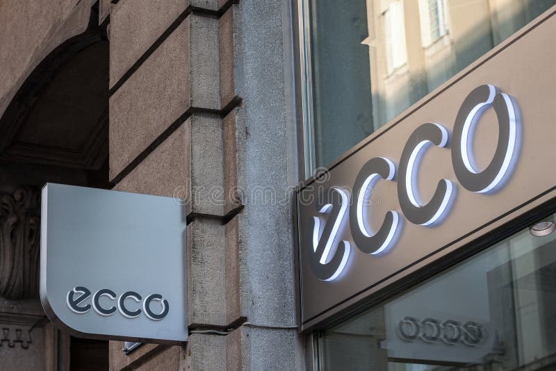 Ecco Sko logo na ich mainstore dla Serbia w Belgrade Ecco jest Duńskim gatunkiem buty