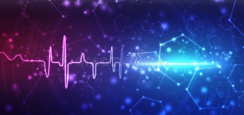 Ecg background, Heart rate graph. Ekg heart beat line monitor. Health care and Medical technology concept