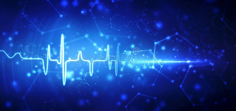 Ecg background, Heart rate graph. Ekg heart beat line monitor. Health care and Medical technology concept