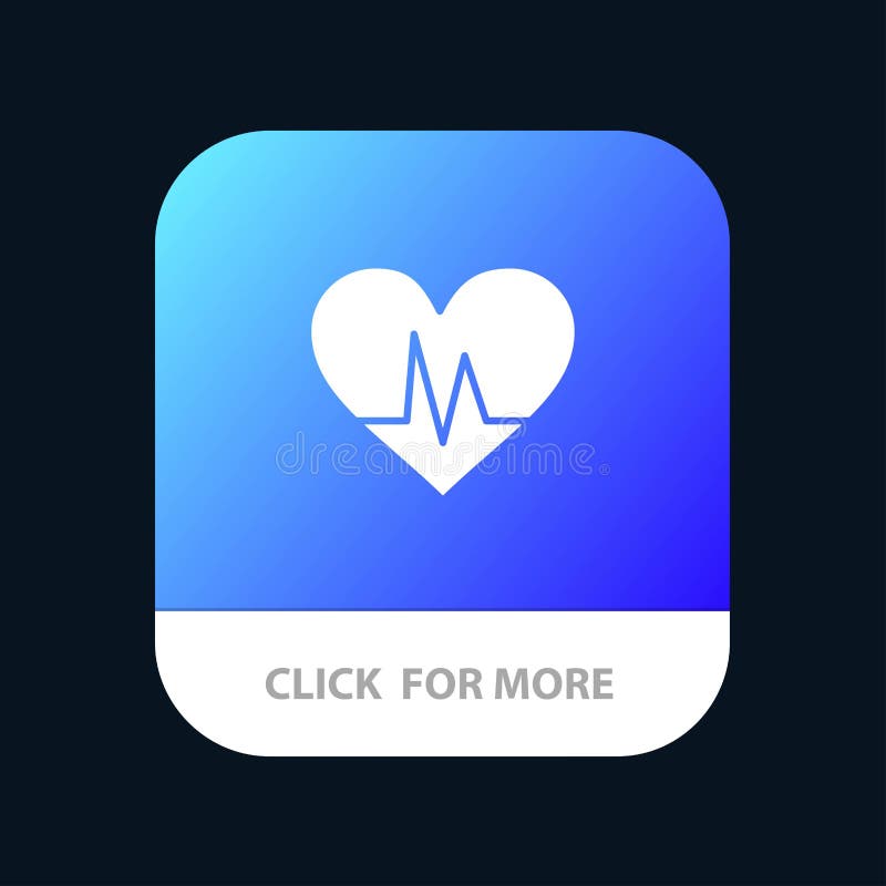 Ecg, Heart, Heartbeat, Pulse Mobile App Icon Design Stock Vector